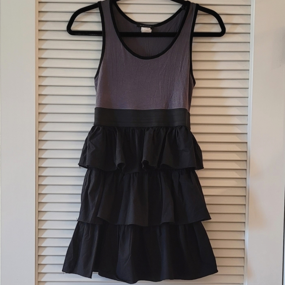 Sirens - Black & Grey Mini Ruffle Dress